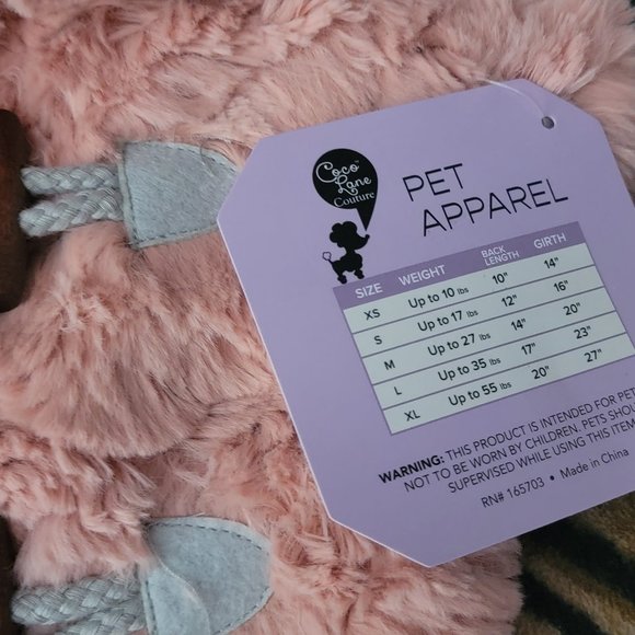 Pet Coat Sweater Hoodie Plush! .. XS EA. New w Tag! - Picture 5 of 5